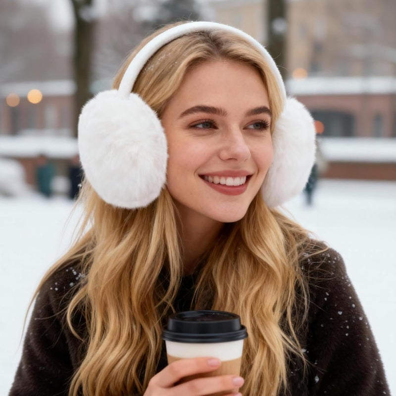 Lainlight Store Ear Muffs Winter Women Girls Adjustable Faux Fur Ear Warmers Comfy Cute Fuzzy Earmuffs - Image 5